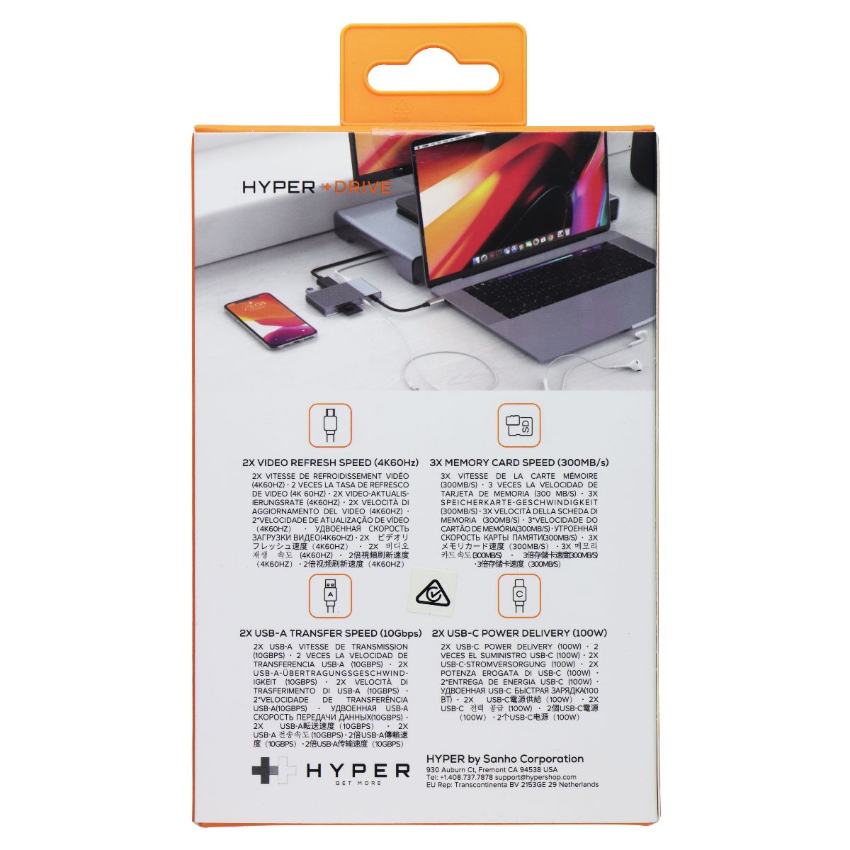 Sanho HyperDrive 6-in-1 GEN2 USB-C Hub - Silver Computer/Network - USB Cables, Hubs & Adapters Sanho - Simple Cell Bulk Wholesale Pricing - USA Seller