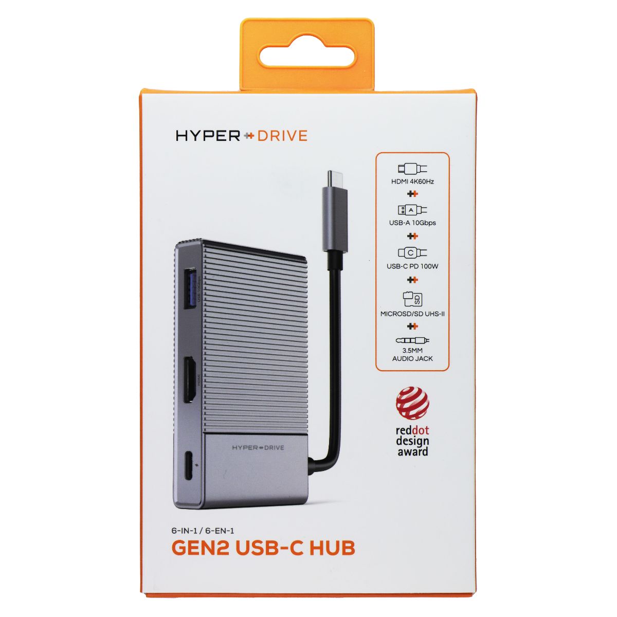 Sanho HyperDrive 6-in-1 GEN2 USB-C Hub - Silver Computer/Network - USB Cables, Hubs & Adapters Sanho - Simple Cell Bulk Wholesale Pricing - USA Seller