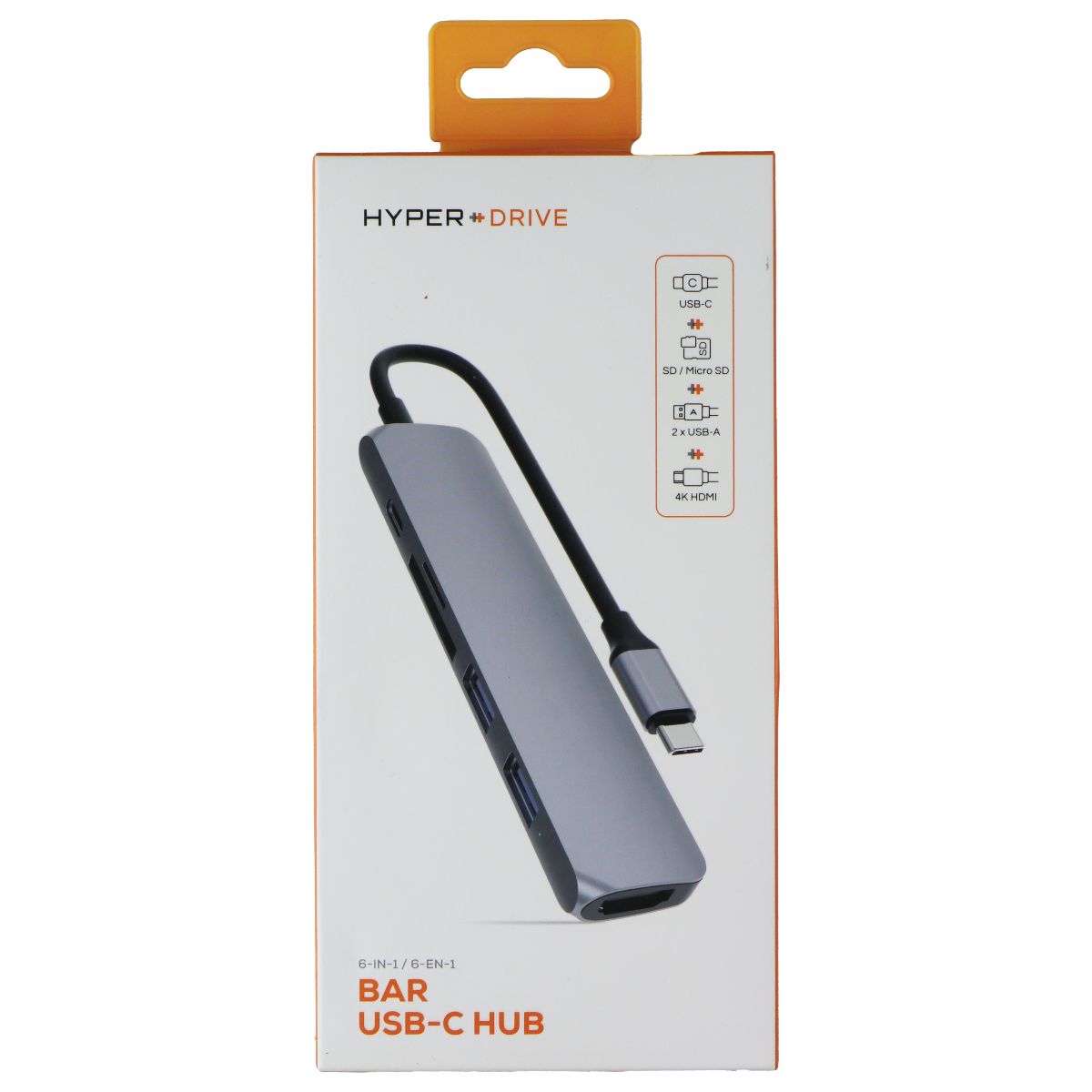 Sanho HyperDrive 6-in-1 Bar USB-C Hub - Space Gray Computer/Network - USB Cables, Hubs & Adapters Sanho - Simple Cell Bulk Wholesale Pricing - USA Seller