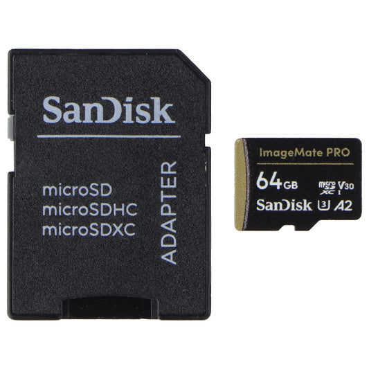 SanDisk 64GB ImageMate PRO microSDXC Memory Card w/Adapter - A2 U3 V30 (200MB/s) Digital Camera - Memory Cards SanDisk - Simple Cell Bulk Wholesale Pricing - USA Seller