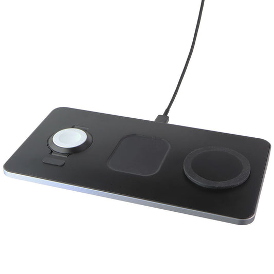SATECHI Trio Wireless Charger With Magnetic Pad - Black (ST-X3TWCPM) Cell Phone - Chargers & Cradles SATECHI    - Simple Cell Bulk Wholesale Pricing - USA Seller