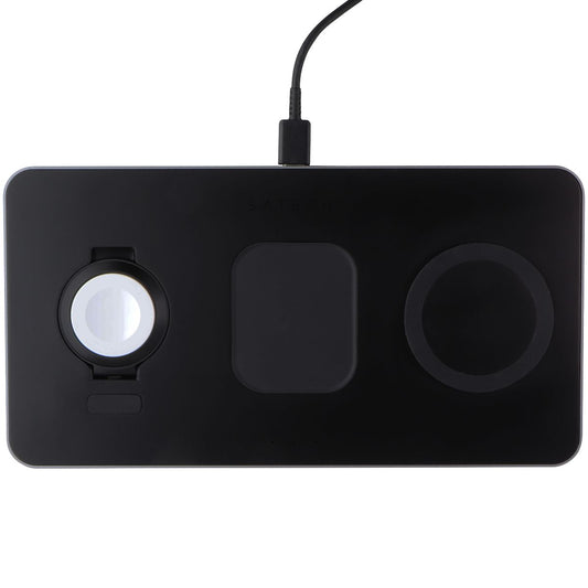 SATECHI Trio Wireless Charger With Magnetic Pad - Black (ST-X3TWCPM) Cell Phone - Chargers & Cradles SATECHI    - Simple Cell Bulk Wholesale Pricing - USA Seller