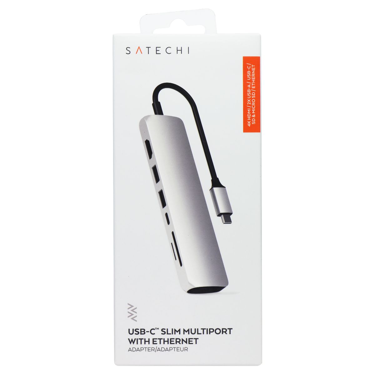SATECHI USB-C Slim Multi-Port Adapter with Ethernet - Silver (ST-UCSMA3S) Computer/Network - USB Cables, Hubs & Adapters SATECHI - Simple Cell Bulk Wholesale Pricing - USA Seller