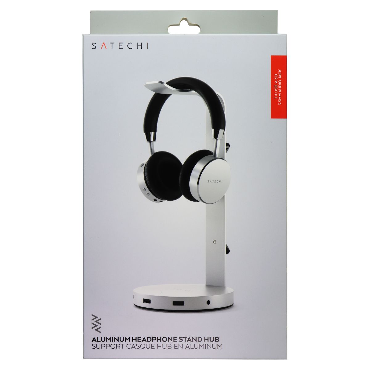 SATECHI Aluminum Headphone Stand Hub with 3 USB 3.0 Ports & 3.5mm - Silver TV, Video & Audio Accessories - Other TV, Video & Audio Accs SATECHI - Simple Cell Bulk Wholesale Pricing - USA Seller