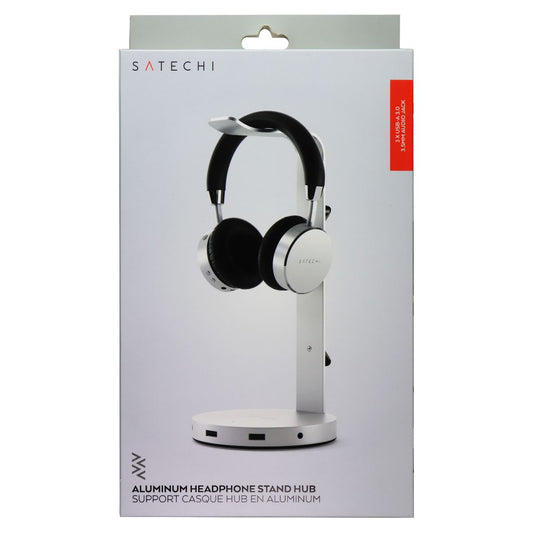 SATECHI Aluminum Headphone Stand Hub with 3 USB 3.0 Ports & 3.5mm - Silver TV, Video & Audio Accessories - Other TV, Video & Audio Accs SATECHI - Simple Cell Bulk Wholesale Pricing - USA Seller