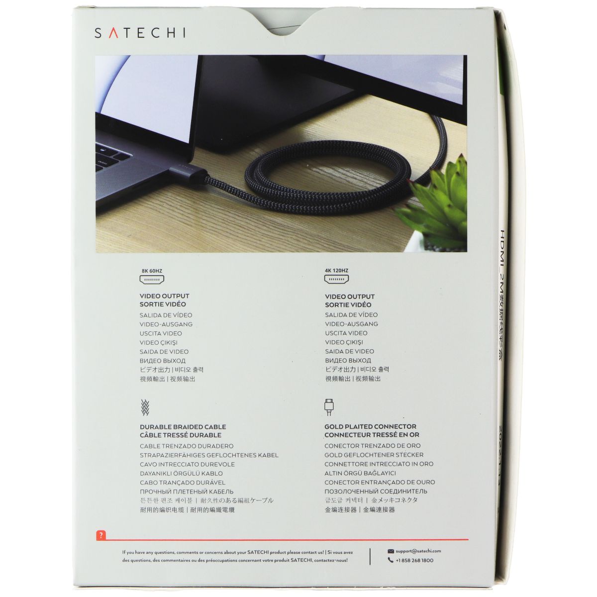 SATECHI (6.6 Foot) 8K Ultra High Speed HDMI to HDMI Braided Cable - Black TV, Video & Audio Accessories - Video Cables & Interconnects SATECHI - Simple Cell Bulk Wholesale Pricing - USA Seller