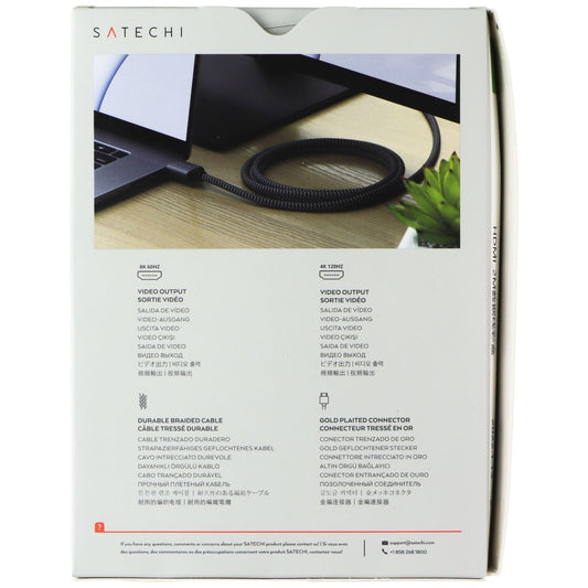 SATECHI (6.6 Foot) 8K Ultra High Speed HDMI to HDMI Braided Cable - Black TV, Video & Audio Accessories - Video Cables & Interconnects SATECHI - Simple Cell Bulk Wholesale Pricing - USA Seller