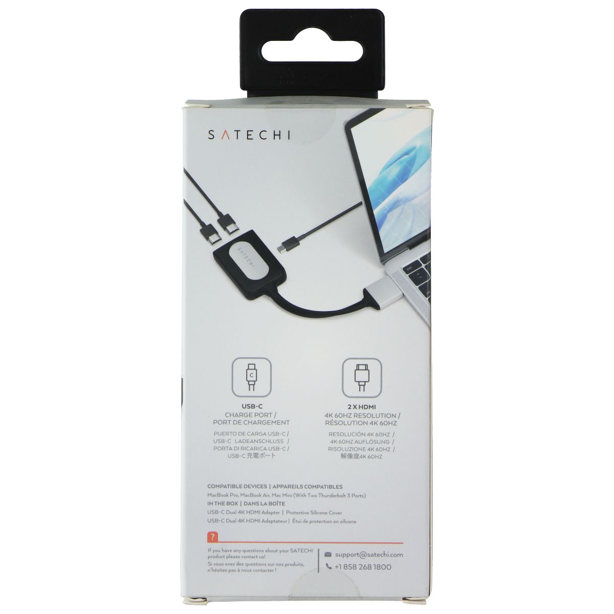 SATECHI USB-C Dual 4K HDMI Adapter with (2x 4K 60hz HDMI Ports) - Silver Computer/Network - USB Cables, Hubs & Adapters SATECHI - Simple Cell Bulk Wholesale Pricing - USA Seller