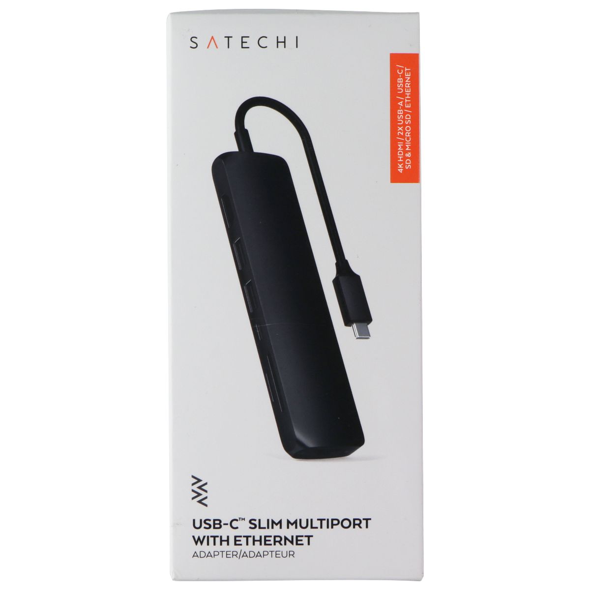 Satechi USB-C Slim Multiport Adapter with Ethernet - Black Computer/Network - USB Cables, Hubs & Adapters SATECHI - Simple Cell Bulk Wholesale Pricing - USA Seller