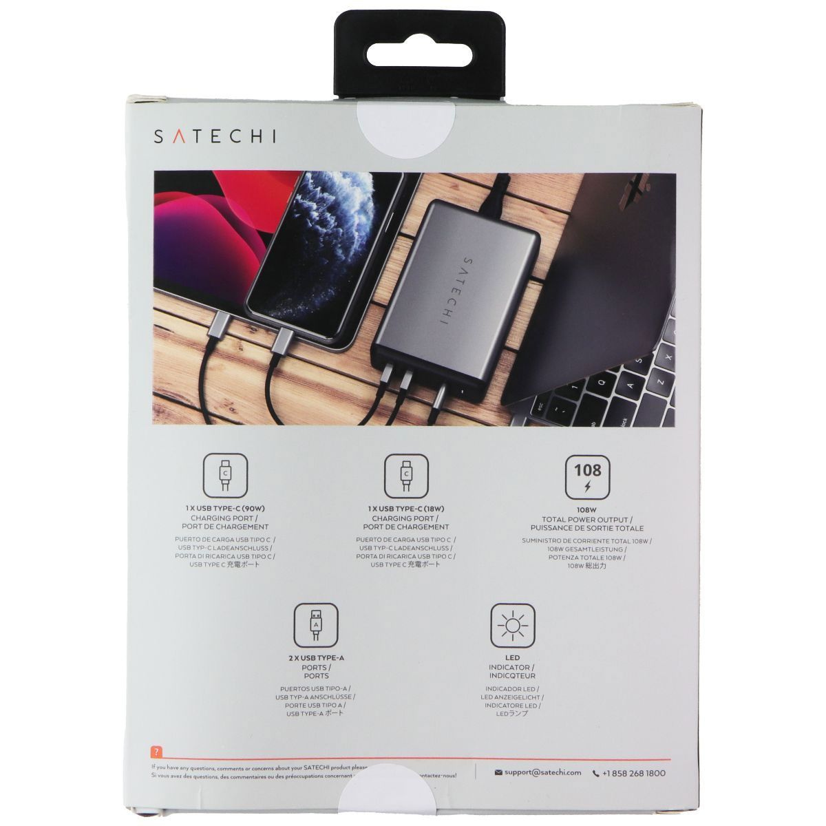 SATECHI 108W Pro USB-C PD Desktop Charger - Gray/Black (AU, Australia Plug) Computer Accessories - Laptop Power Adapters/Chargers SATECHI - Simple Cell Bulk Wholesale Pricing - USA Seller