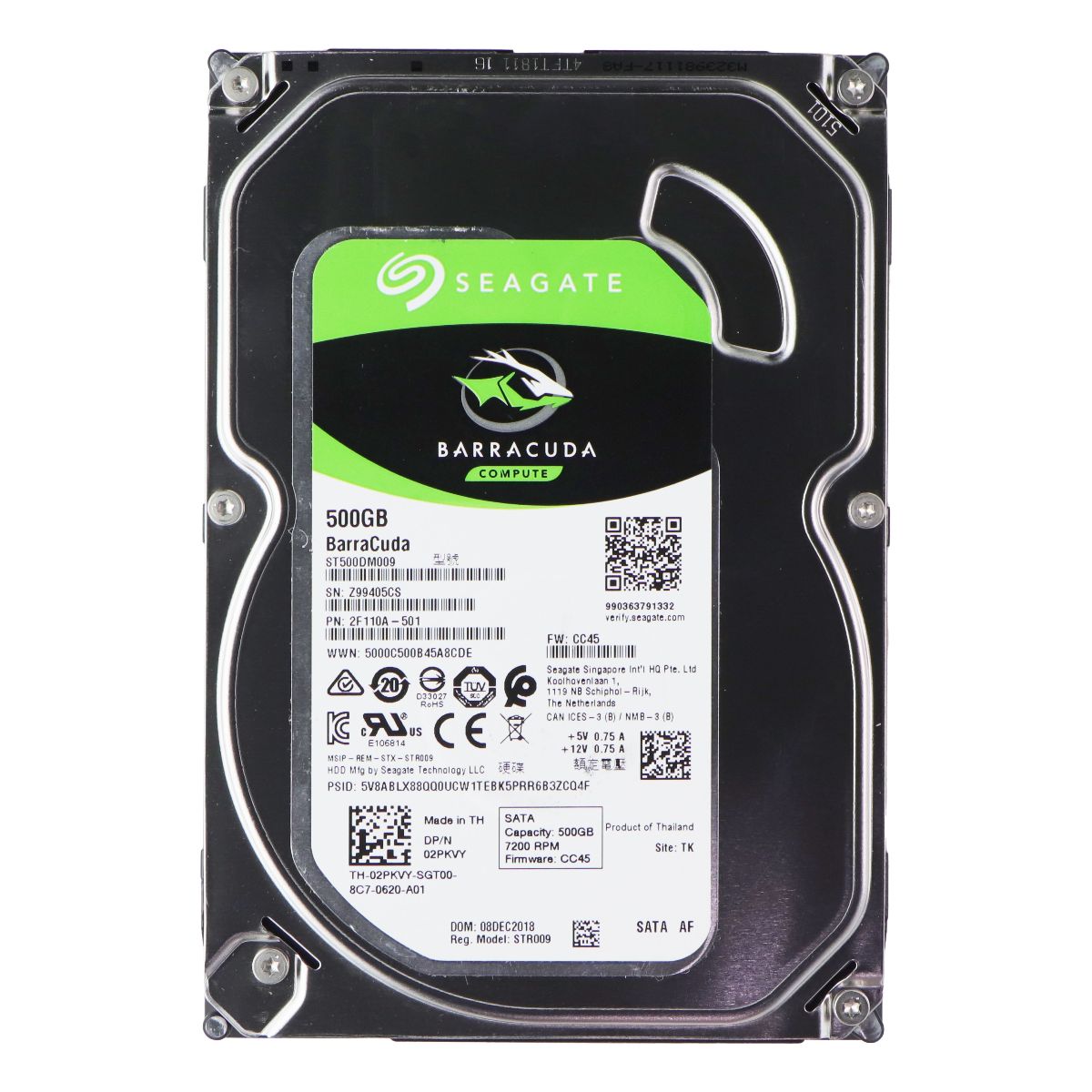 Seagate (500GB) Barracuda Compute 3.5-Inch Internal SATA HDD (ST500DM009) Digital Storage - Internal Hard Disk Drives, HDD Seagate - Simple Cell Bulk Wholesale Pricing - USA Seller
