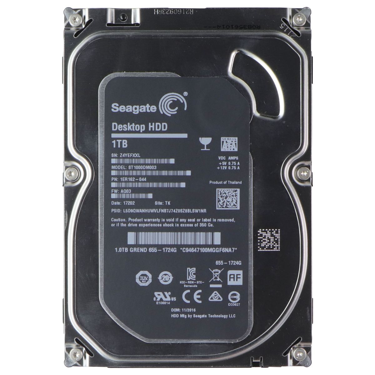 Seagate 1TB Desktop HDD Hard Drive - Internal (ST1000DM003) Digital Storage - Internal Hard Disk Drives, HDD Seagate - Simple Cell Bulk Wholesale Pricing - USA Seller