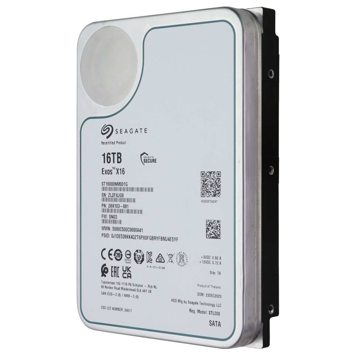 Seagate Exos X16 16TB 3.5-inch SATA III HDD Hard Drive - ST16000NM001G