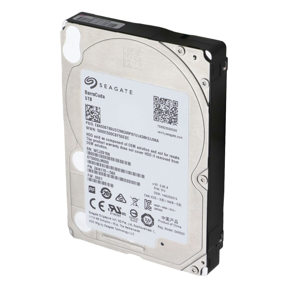 Seagate BarraCuda 5TB 2.5-inch SATA 6GB/s Internal Hard Drive (ST5000LM000)