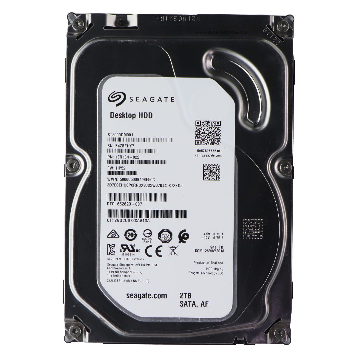 SEAGATE 2TB SATA 3.5-in Internal Hard Drive HDD - 7200RPM 64MB Cache ST2000DM001 Digital Storage - Internal Hard Disk Drives, HDD Seagate - Simple Cell Bulk Wholesale Pricing - USA Seller