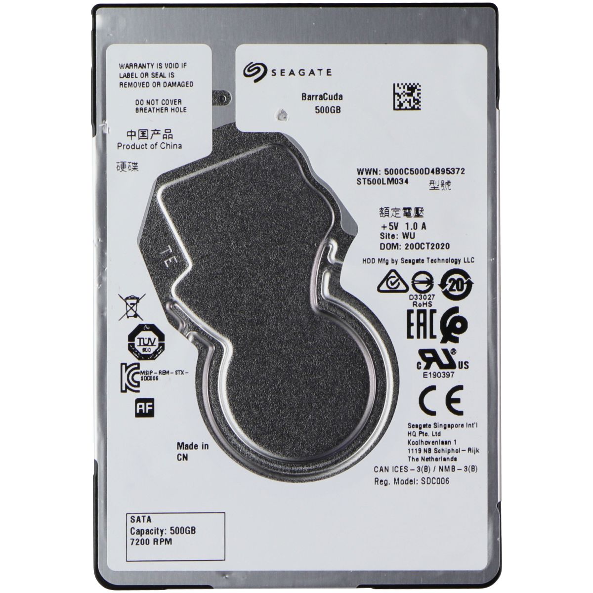 Seagate Barracuda (500GB) 7200RPM SATA III 2.5 Laptop HDD Drive (ST500LM034) Digital Storage - Internal Hard Disk Drives, HDD Seagate - Simple Cell Bulk Wholesale Pricing - USA Seller