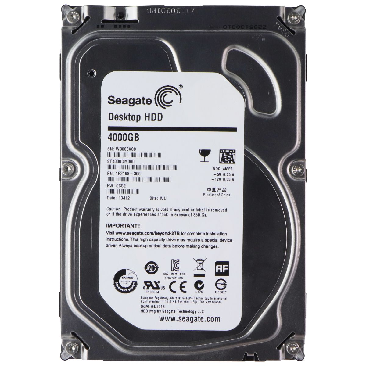 Seagate SATA 6Gb/s 3.5-Inch 4TB Desktop HDD (ST4000DM000) Digital Storage - Internal Hard Disk Drives, HDD Seagate - Simple Cell Bulk Wholesale Pricing - USA Seller