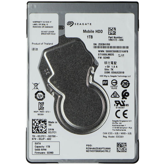 Seagate Mobile HDD (1TB) SATA Hard Drive Storage (ST1000LM035) Digital Storage - Internal Hard Disk Drives, HDD Seagate - Simple Cell Bulk Wholesale Pricing - USA Seller