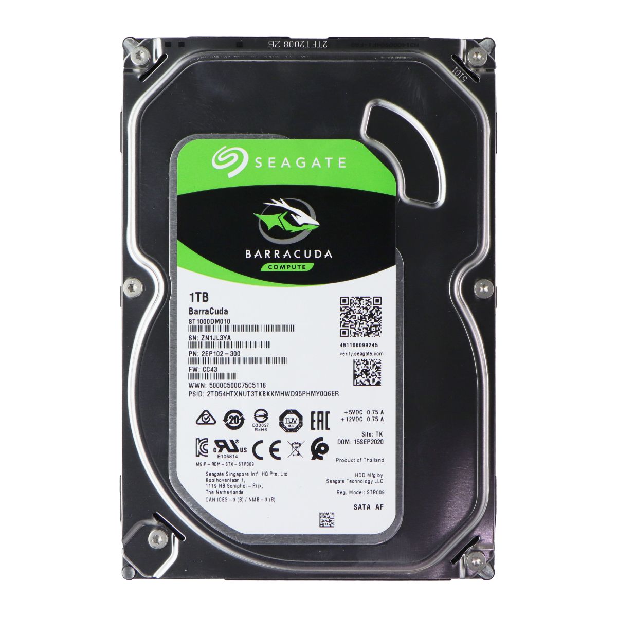 Seagate BarraCuda 1TB Internal Hard Drive HDD 3.5 Inch SATA 6 Gb/s (ST1000DM010) Digital Storage - Internal Hard Disk Drives, HDD Seagate - Simple Cell Bulk Wholesale Pricing - USA Seller