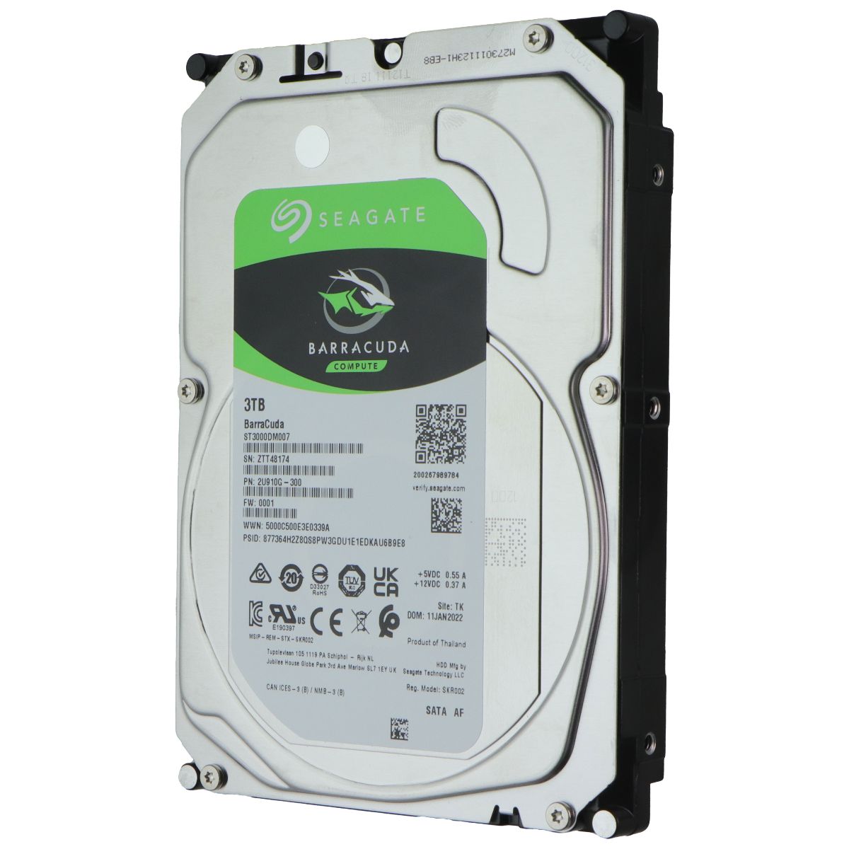 Seagate BarraCuda Green ST3000DM007 (3TB) 5400RPM SATA 3.5 Internal Hard Drive Digital Storage - Internal Hard Disk Drives, HDD Seagate - Simple Cell Bulk Wholesale Pricing - USA Seller