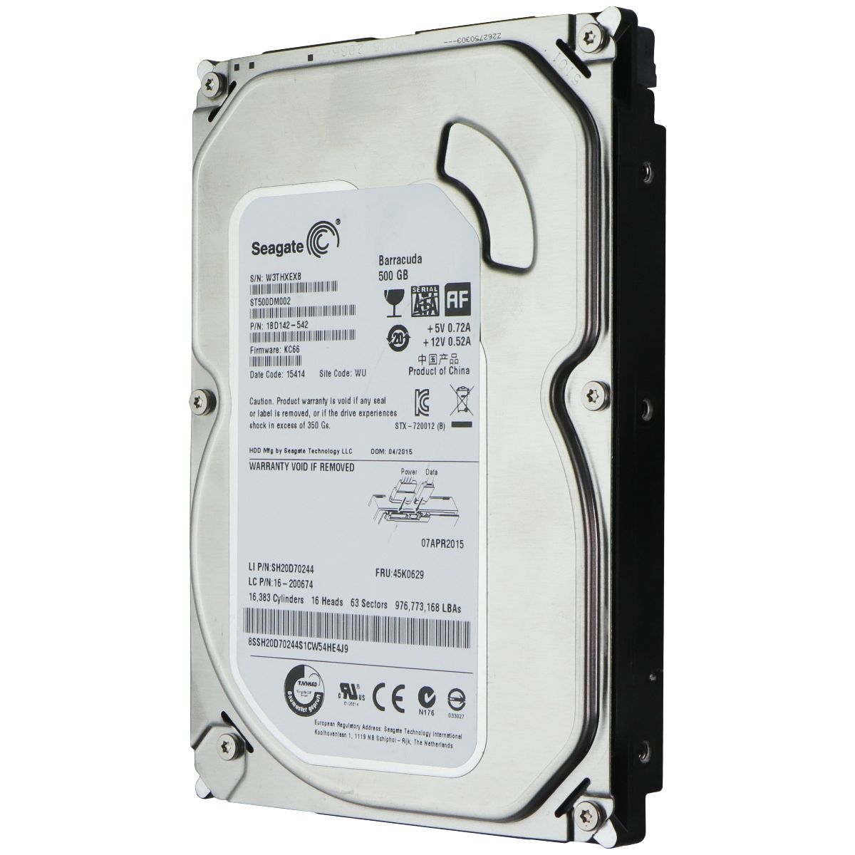 Seagate Barracuda ST500DM002 (500GB) 3.5 SATA III Internal Hard Drive Digital Storage - Solid State Drives Seagate - Simple Cell Bulk Wholesale Pricing - USA Seller