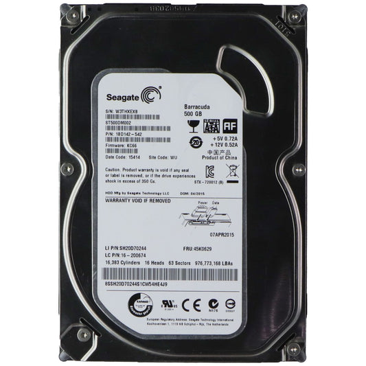 Seagate Barracuda ST500DM002 (500GB) 3.5 SATA III Internal Hard Drive Digital Storage - Solid State Drives Seagate - Simple Cell Bulk Wholesale Pricing - USA Seller