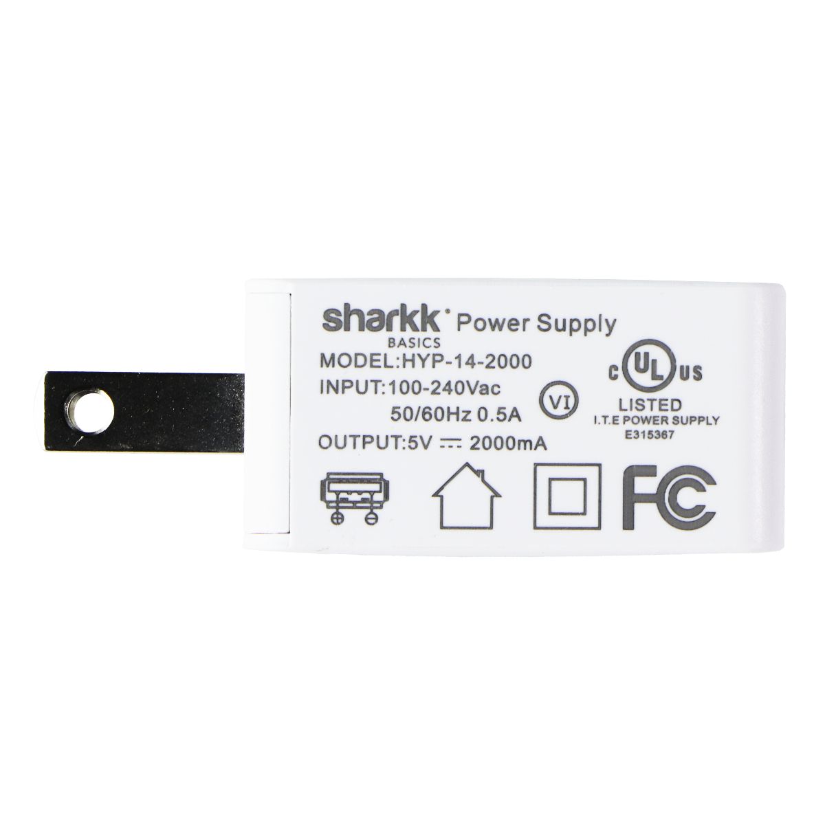 Sharkk AC Power Supply with USB Port - White - HYP-14-2000 Cell Phone - Chargers & Cradles Sharkk - Simple Cell Bulk Wholesale Pricing - USA Seller