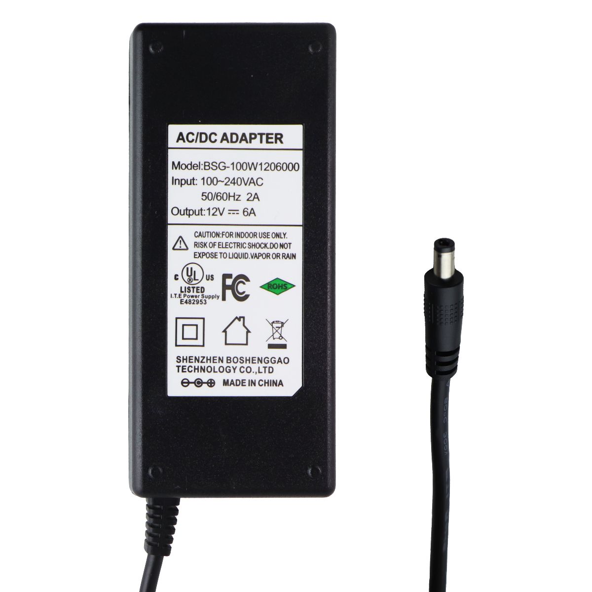 Shenzen Boshenggao Technology 12V/6A AC/DC Power Adapter (BSG-100W1206000) Multipurpose Batteries & Power - Multipurpose AC to DC Adapters Shenzen - Simple Cell Bulk Wholesale Pricing - USA Seller