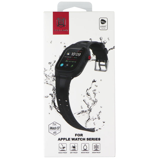 Shellbox Waterproof Case for Apple Watch Series 7 / Series 8 (45mm) - Black Smart Watch Accessories - Smart Watch Cases Shellbox - Simple Cell Bulk Wholesale Pricing - USA Seller