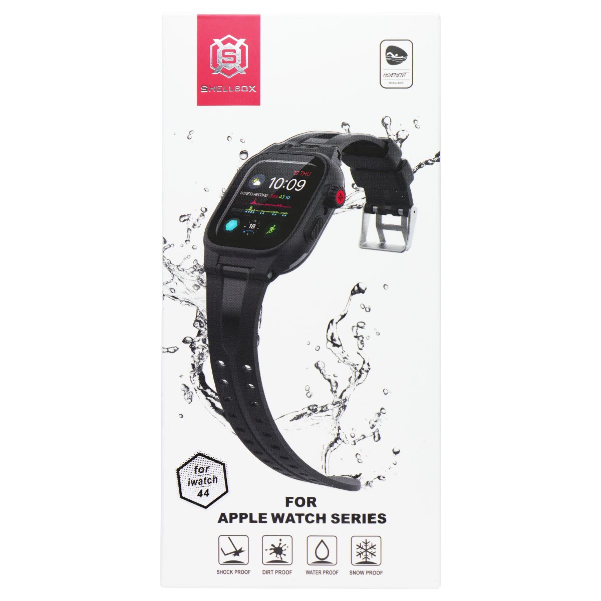 ShellBox Waterproof Case for Apple Watch Series 7 - Black Smart Watch Accessories - Smart Watch Cases Shellbox - Simple Cell Bulk Wholesale Pricing - USA Seller