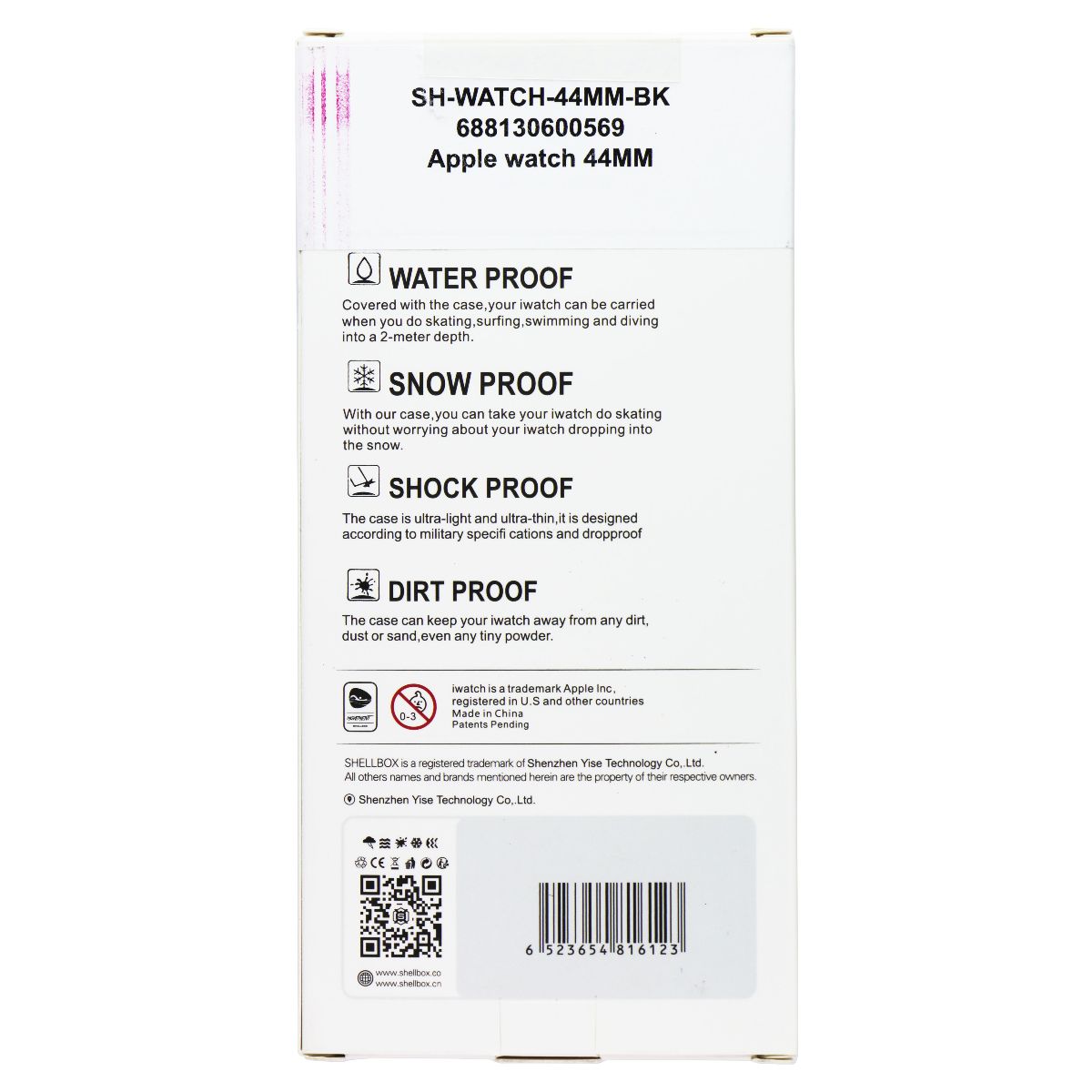 ShellBox Waterproof Case for Apple Watch Series 7 - Black Smart Watch Accessories - Smart Watch Cases Shellbox - Simple Cell Bulk Wholesale Pricing - USA Seller