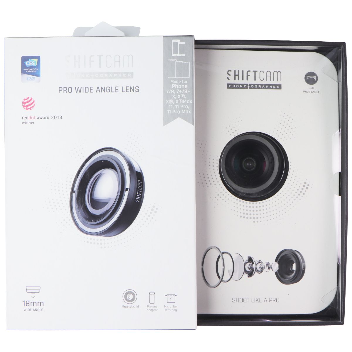 ShiftCam Phone-ographer Pro Wide Angle Lens for iPhone 7/8/7+/8+/X/XR/XS/XS Max Cell Phone - Other Accessories ShiftCam - Simple Cell Bulk Wholesale Pricing - USA Seller