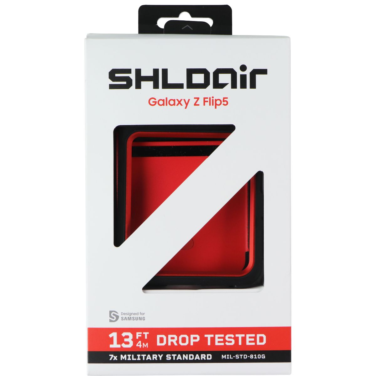 SHLDAir Case for Samsung Galaxy Z Flip5 - Black/Orange Cell Phone - Cases, Covers & Skins SHLDAir - Simple Cell Bulk Wholesale Pricing - USA Seller