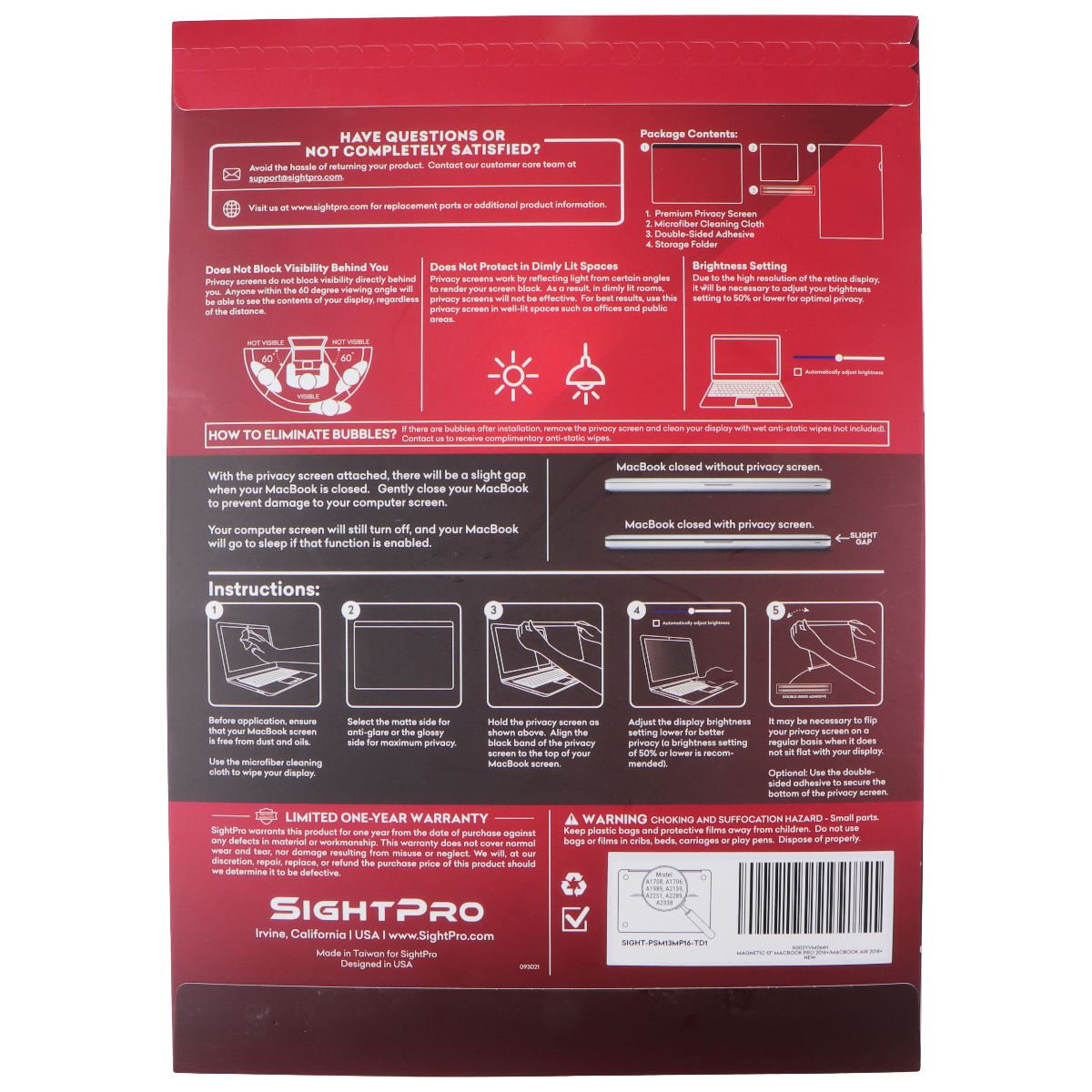 SightPro Magnetic Privacy Screen for Apple MacBook 13-inch Computer Accessories - Screen Protectors SightPro - Simple Cell Bulk Wholesale Pricing - USA Seller