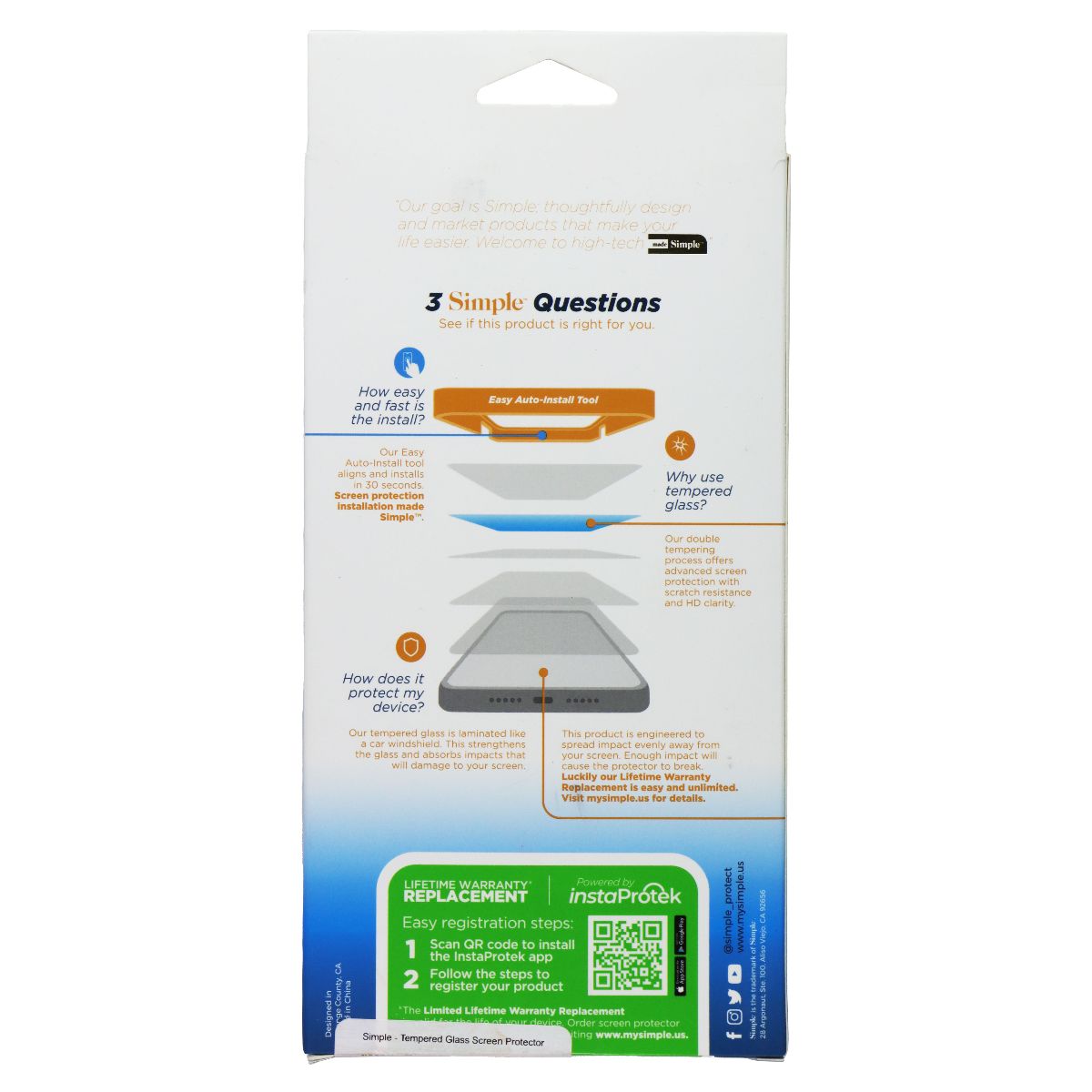 Simple Tempered Glass Screen Protector for Samsung Galaxy S24 Plus Cell Phone - Screen Protectors Simple - Simple Cell Bulk Wholesale Pricing - USA Seller