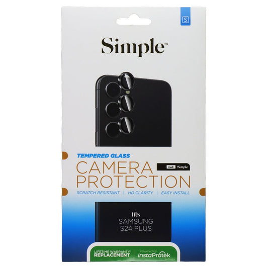Simple Tempered Glass Camera Protection for Samsung Galaxy S24 Plus Cell Phone - Screen Protectors Simple - Simple Cell Bulk Wholesale Pricing - USA Seller