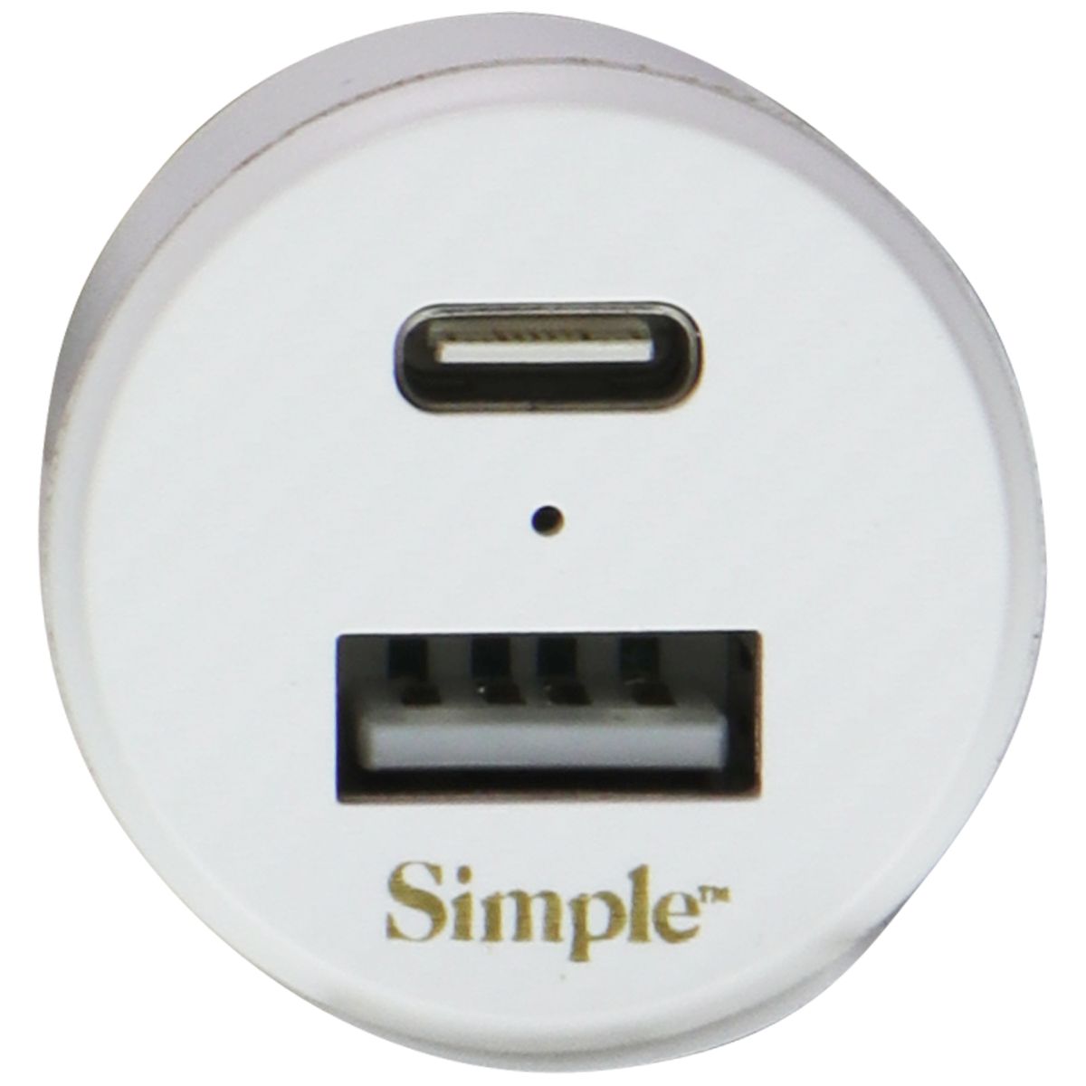 Simple Power Series 20W Dual Port USB-C & USB-A Car Charger - White Cell Phone - Chargers & Cradles Simple - Simple Cell Bulk Wholesale Pricing - USA Seller