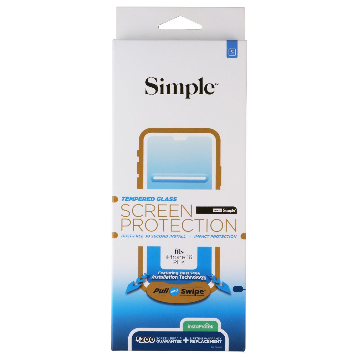 Simple Tempered Glass Screen Protector for Apple iPhone 16 Plus