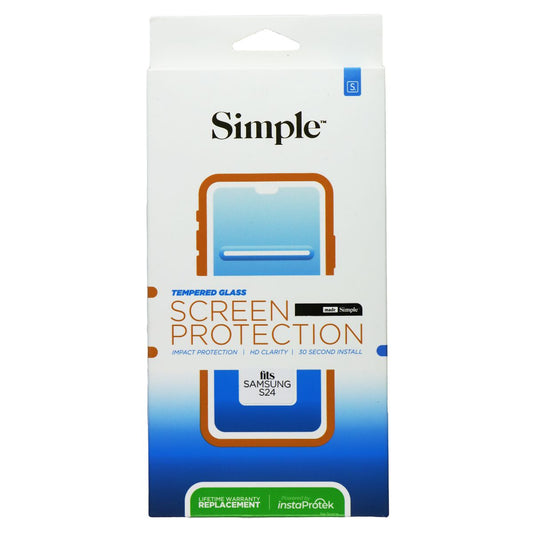 Simple Tempered Glass Screen Protector for Samsung Galaxy S24 Cell Phone - Screen Protectors Simple - Simple Cell Bulk Wholesale Pricing - USA Seller