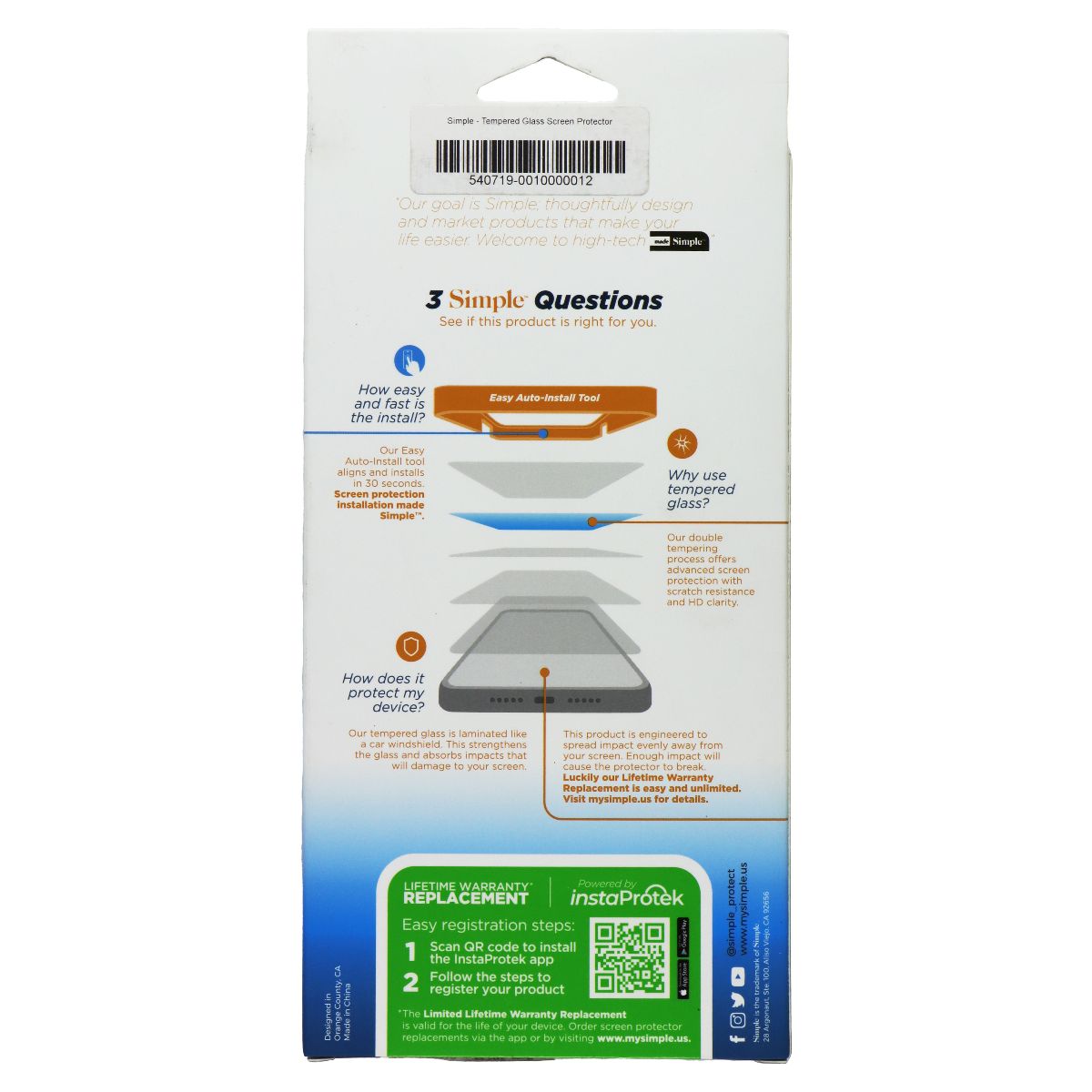 Simple Tempered Glass Screen Protector for Samsung Galaxy S24 Cell Phone - Screen Protectors Simple - Simple Cell Bulk Wholesale Pricing - USA Seller