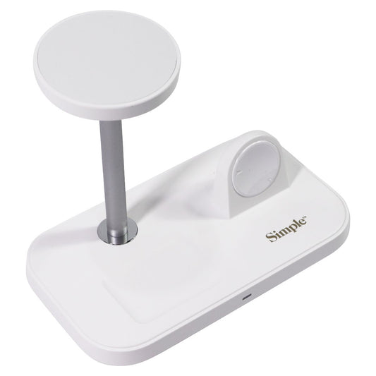 Simple 3-in-1 Wireless Charging Stand for Apple Devices - White (827072) Cell Phone - Chargers & Cradles Simple - Simple Cell Bulk Wholesale Pricing - USA Seller