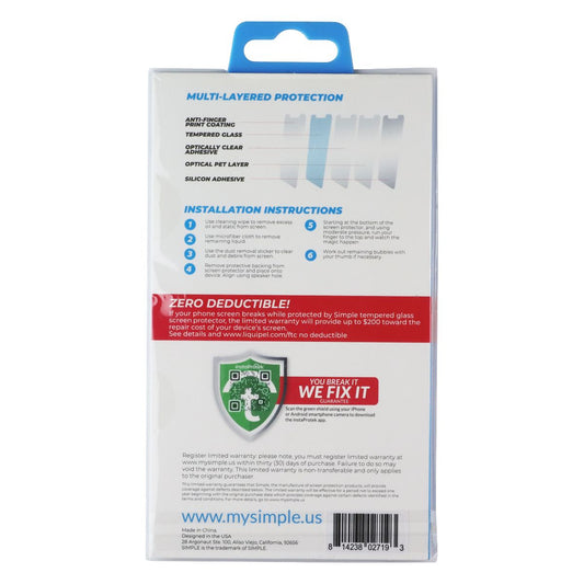 Simple Glass Screen Protector for Apple iPhone 14/13 Pro/13 Cell Phone - Screen Protectors Simple - Simple Cell Bulk Wholesale Pricing - USA Seller