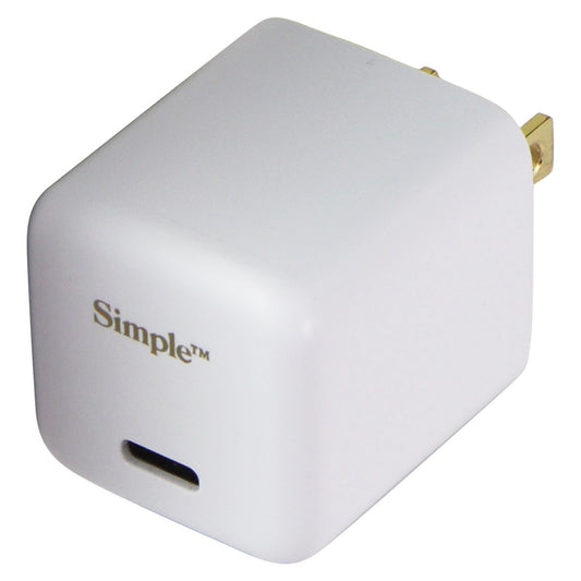 Simple Power Series 30W USB-C Mini Wall Charger - White Cell Phone - Chargers & Cradles Simple - Simple Cell Bulk Wholesale Pricing - USA Seller