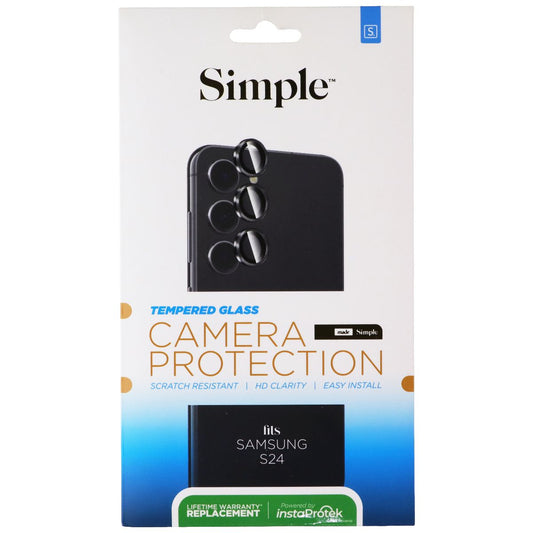 Simple Tempered Glass Camera Protection for Samsung Galaxy S24 Cell Phone - Screen Protectors Simple - Simple Cell Bulk Wholesale Pricing - USA Seller