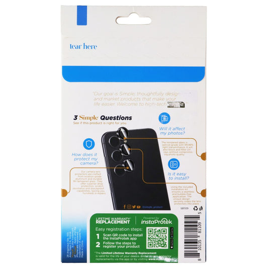 Simple Tempered Glass Camera Protection for Samsung Galaxy S24 Cell Phone - Screen Protectors Simple - Simple Cell Bulk Wholesale Pricing - USA Seller