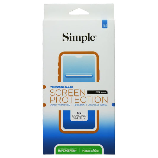 Simple Tempered Glass Screen Protector for Samsung Galaxy S24 Ultra Cell Phone - Screen Protectors Simple - Simple Cell Bulk Wholesale Pricing - USA Seller