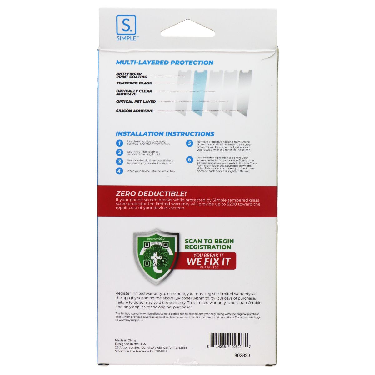 Simple Glass Screen Protector for Samsung Galaxy S23 Ultra - Clear Cell Phone - Screen Protectors Simple - Simple Cell Bulk Wholesale Pricing - USA Seller