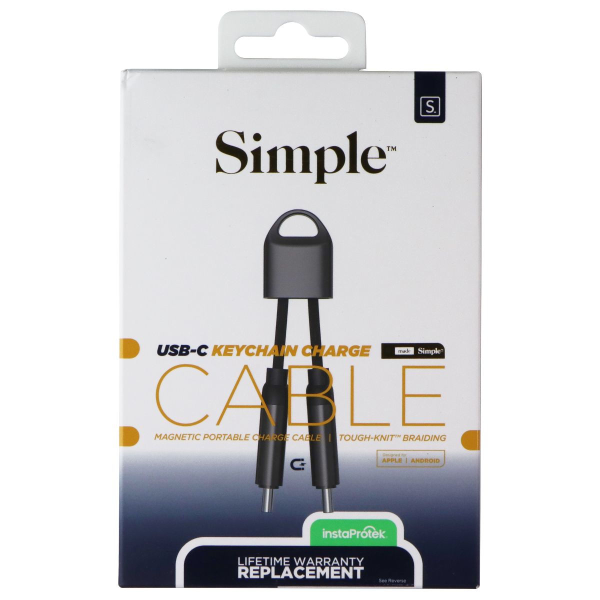 Simple Magnetic Tough-Knit USB-C Keychain Charge Cable - Black – Simple ...
