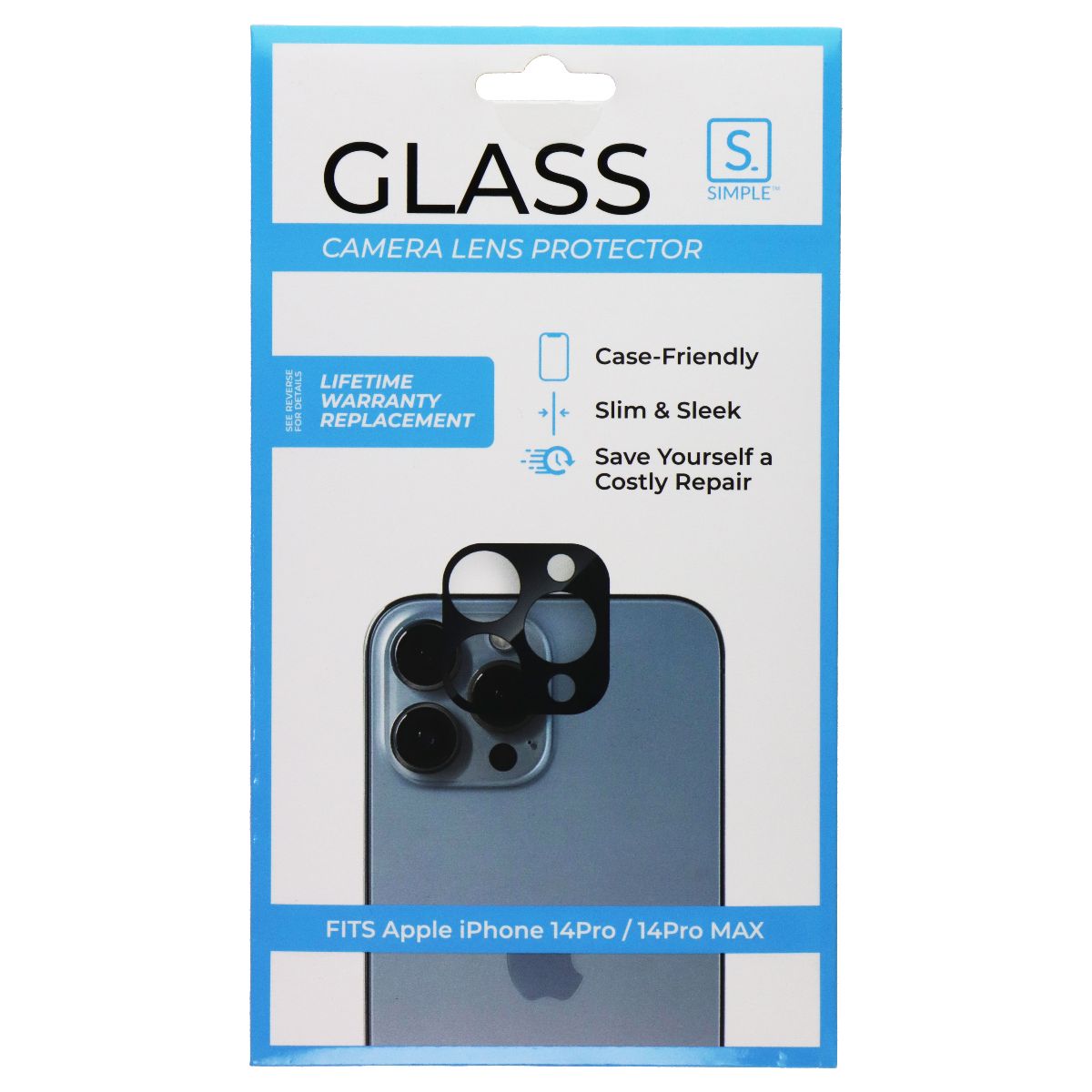 Simple Glass Camera Lens Protector for Apple iPhone 14 Pro/14 Pro Max Cell Phone - Screen Protectors Simple - Simple Cell Bulk Wholesale Pricing - USA Seller