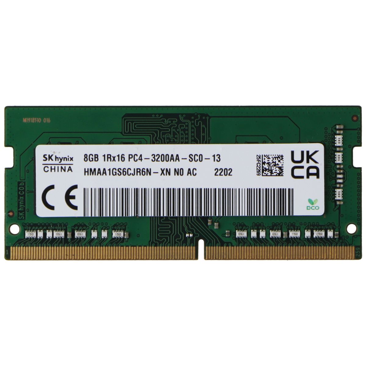 SK Hynix (8GB) DDR4 1Rx16 (PC4-3200AA) Laptop RAM (HMAA1GS6CJR6N-XN NO AC) Computer Parts - Memory (RAM) SK Hynix - Simple Cell Bulk Wholesale Pricing - USA Seller